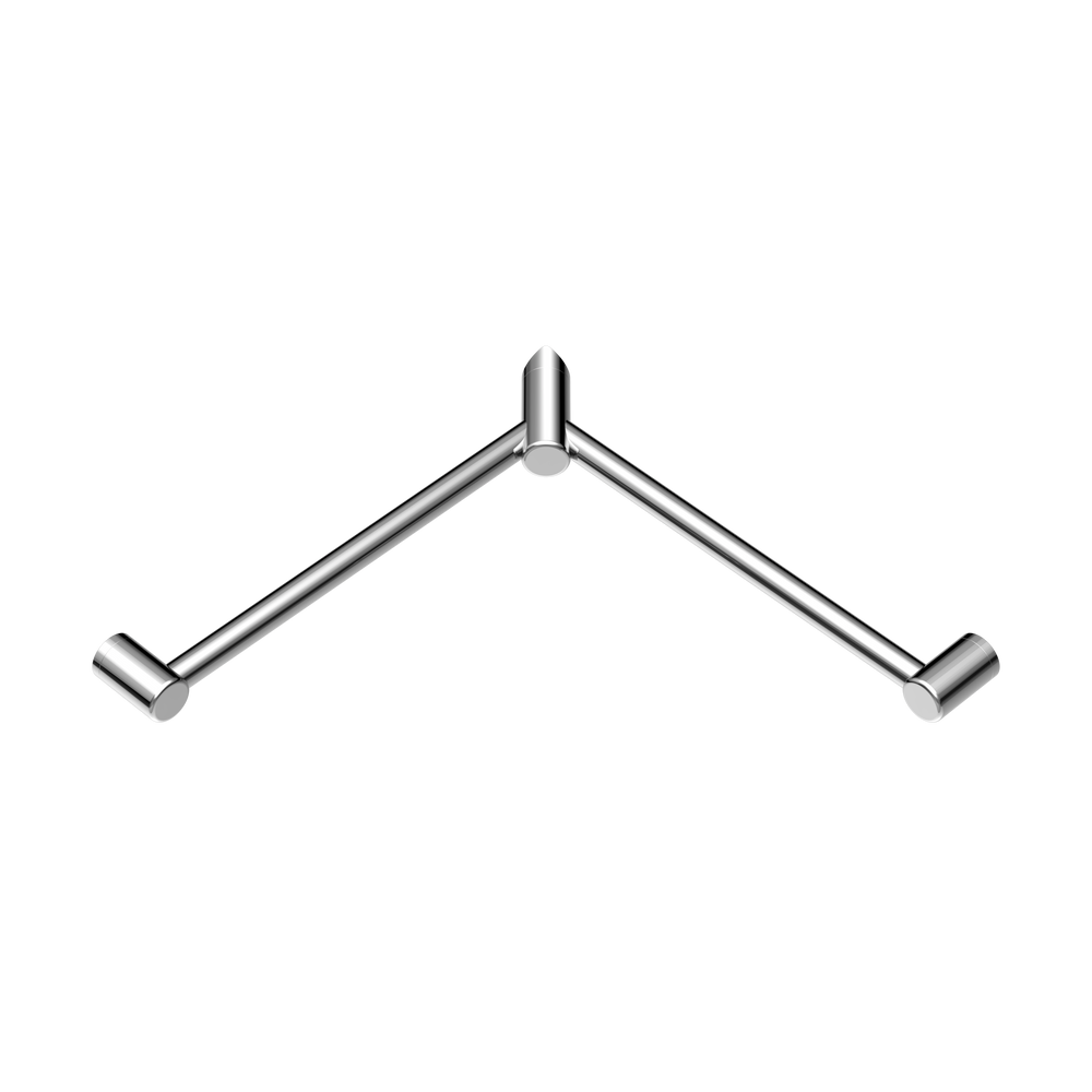 MECCA CARE 32MM WRAP AROUND CORNER GRAB RAIL 600X600MM CHROME