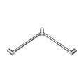 MECCA CARE 32MM WRAP AROUND CORNER GRAB RAIL 600X600MM CHROME
