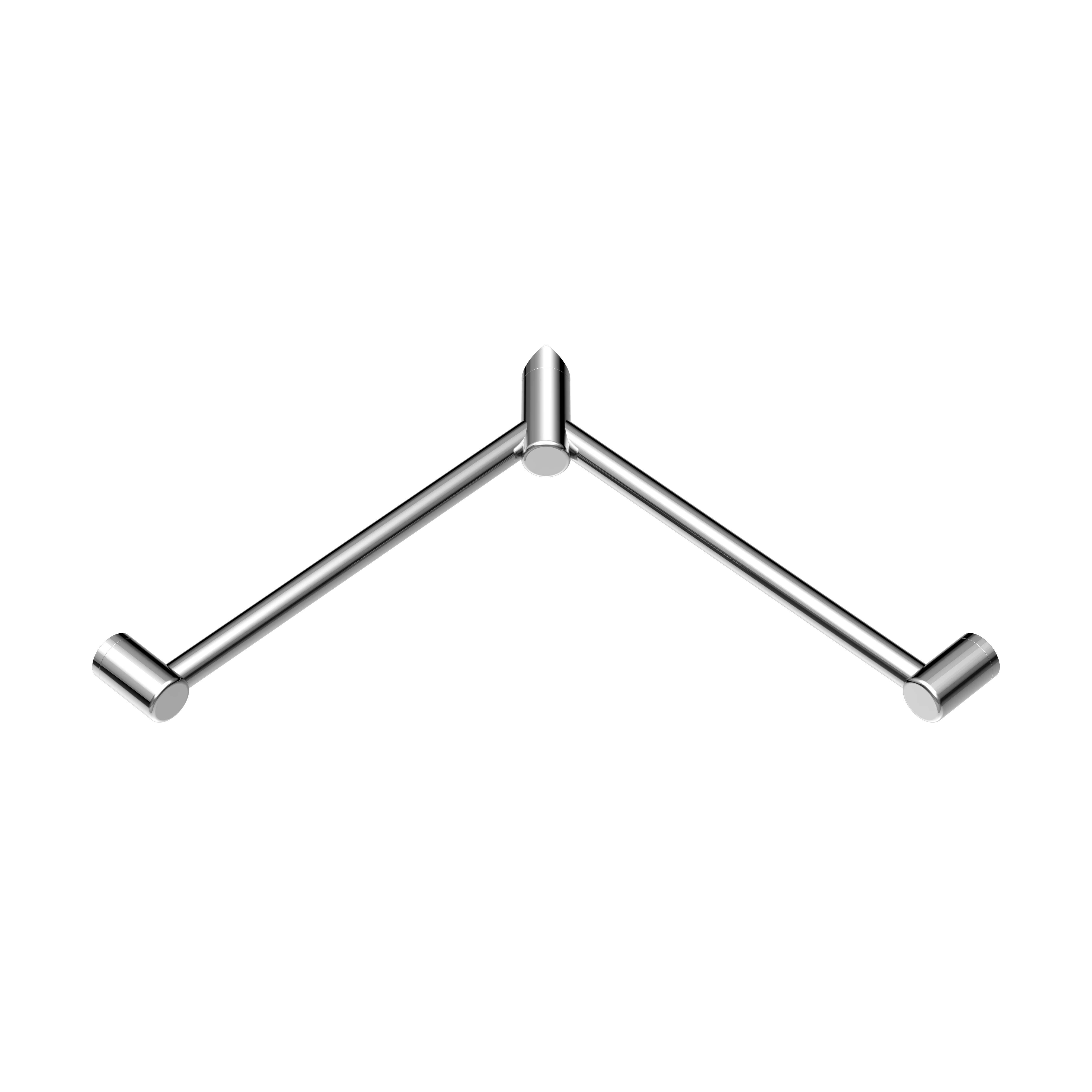 MECCA CARE 32MM WRAP AROUND CORNER GRAB RAIL 600X600MM CHROME