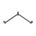 MECCA CARE 32MM WRAP AROUND CORNER GRAB RAIL 600X600MM GUN METAL