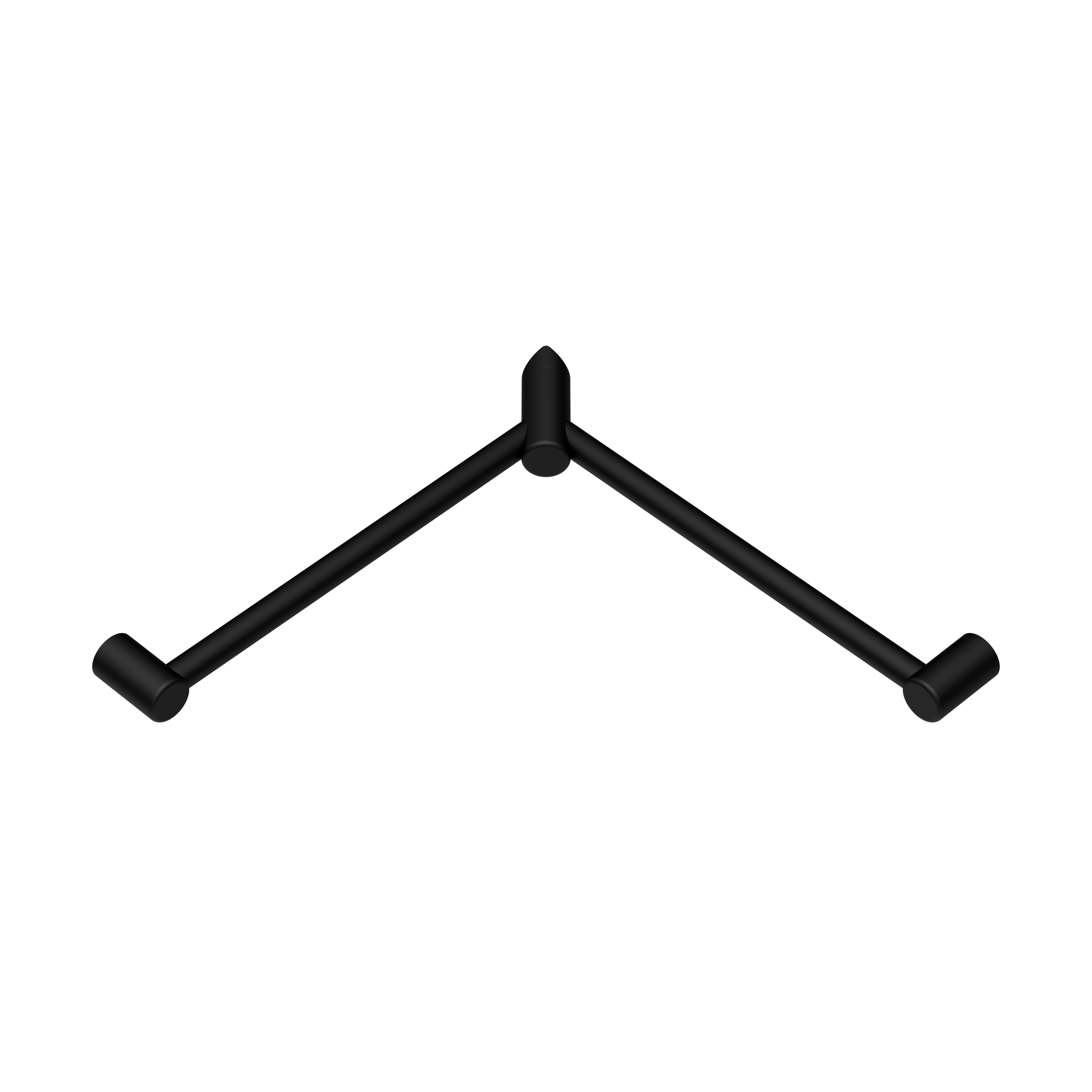 MECCA CARE 32MM WRAP AROUND CORNER GRAB RAIL 600X600MM MATTE BLACK