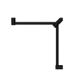 MECCA CARE 32MM WRAP AROUND CORNER GRAB RAIL 600X600MM MATTE BLACK