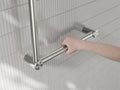 MECCA CARE 32MM AMBULANT TOILET GRAB RAIL 90 DEGREE 450X450MM BRUSHED NICKEL