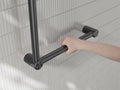 MECCA CARE 32MM AMBULANT TOILET GRAB RAIL 90 DEGREE 450X450MM GUN METAL