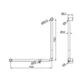 MECCA CARE 32MM 90 DEGREE NZ4121 ACCESSIBLE TOILET GRAB RAIL 750X750MM BRUSHED GOLD