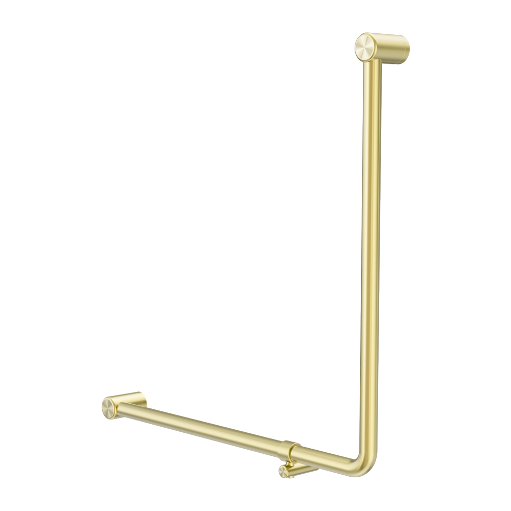 MECCA CARE 32MM 90 DEGREE NZ4121 ACCESSIBLE TOILET GRAB RAIL 750X750MM BRUSHED GOLD