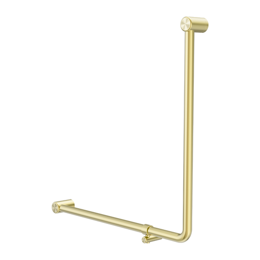 MECCA CARE 32MM 90 DEGREE NZ4121 ACCESSIBLE TOILET GRAB RAIL 750X750MM BRUSHED GOLD