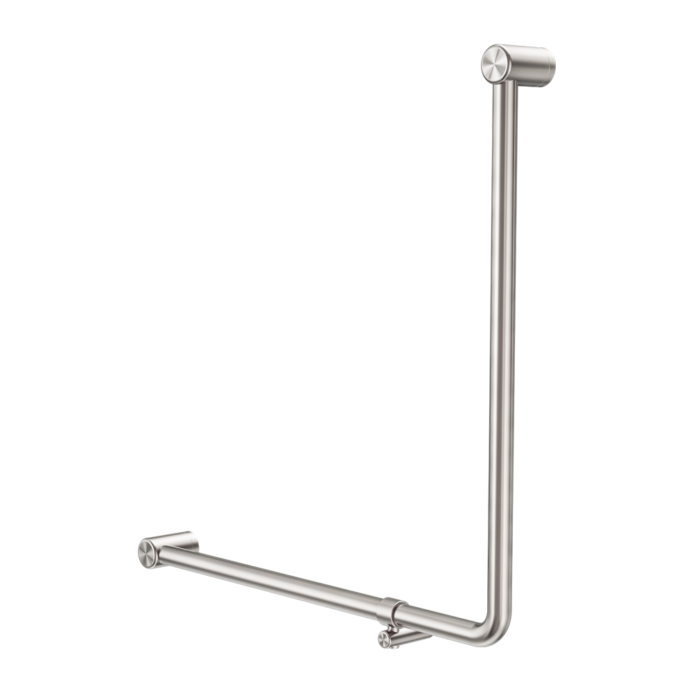 MECCA CARE 32MM 90 DEGREE NZ4121 ACCESSIBLE TOILET GRAB RAIL 750X750MM BRUSHED NICKEL