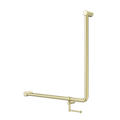 MECCA CARE 32MM 90 DEGREE NZ4121 ACCESSIBLE TOILET GRAB RAIL 750X750MM WITH TOILET ROLL HOLDER BRUSHED GOLD