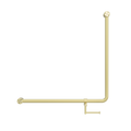 MECCA CARE 32MM 90 DEGREE NZ4121 ACCESSIBLE TOILET GRAB RAIL 750X750MM WITH TOILET ROLL HOLDER BRUSHED GOLD