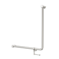 MECCA CARE 32MM 90 DEGREE NZ4121 ACCESSIBLE TOILET GRAB RAIL 750X750MM WITH TOILET ROLL HOLDER BRUSHED NICKEL