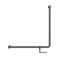 MECCA CARE 32MM 90 DEGREE NZ4121 ACCESSIBLE TOILET GRAB RAIL 750X750MM WITH TOILET ROLL HOLDER GUN METAL