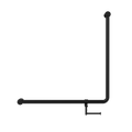 MECCA CARE 32MM 90 DEGREE NZ4121 ACCESSIBLE TOILET GRAB RAIL 750X750MM WITH TOILET ROLL HOLDER MATTE BLACK