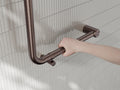 MECCA CARE 32MM AMBULANT 90 DEGREE BENT TUBE GRAB RAIL 450X450MM BRUSHED BRONZE