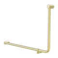 MECCA CARE 32MM DDA ACCESSIBLE TOILET 90 DEGREE BENT TUBE GRAB RAIL 600X1000MM BRUSHED GOLD