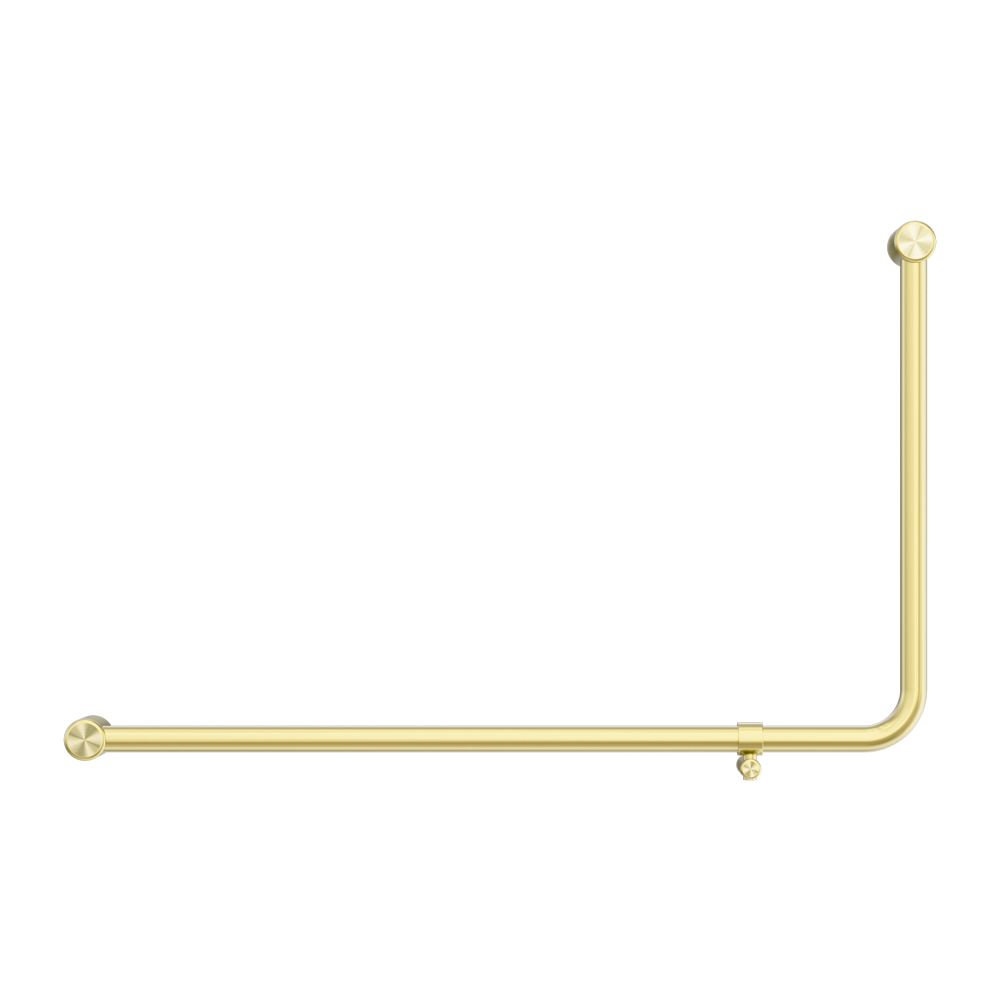MECCA CARE 32MM DDA ACCESSIBLE TOILET 90 DEGREE BENT TUBE GRAB RAIL 600X1000MM BRUSHED GOLD
