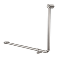 MECCA CARE 32MM DDA ACCESSIBLE TOILET 90 DEGREE BENT TUBE GRAB RAIL 600X1000MM BRUSHED NICKEL