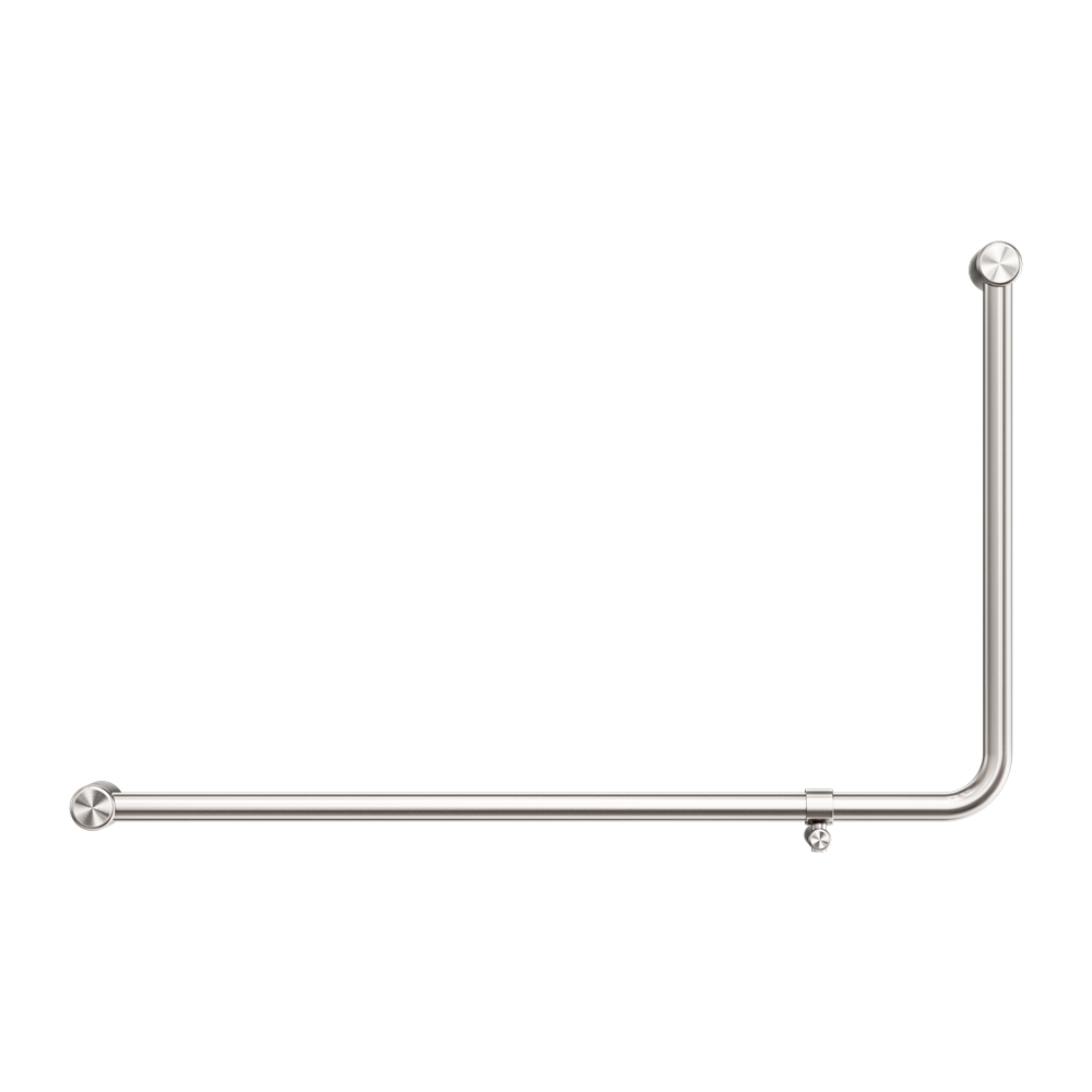 MECCA CARE 32MM DDA ACCESSIBLE TOILET 90 DEGREE BENT TUBE GRAB RAIL 600X1000MM BRUSHED NICKEL