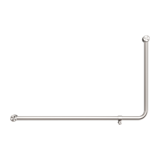 MECCA CARE 32MM DDA ACCESSIBLE TOILET 90 DEGREE BENT TUBE GRAB RAIL 600X1000MM BRUSHED NICKEL