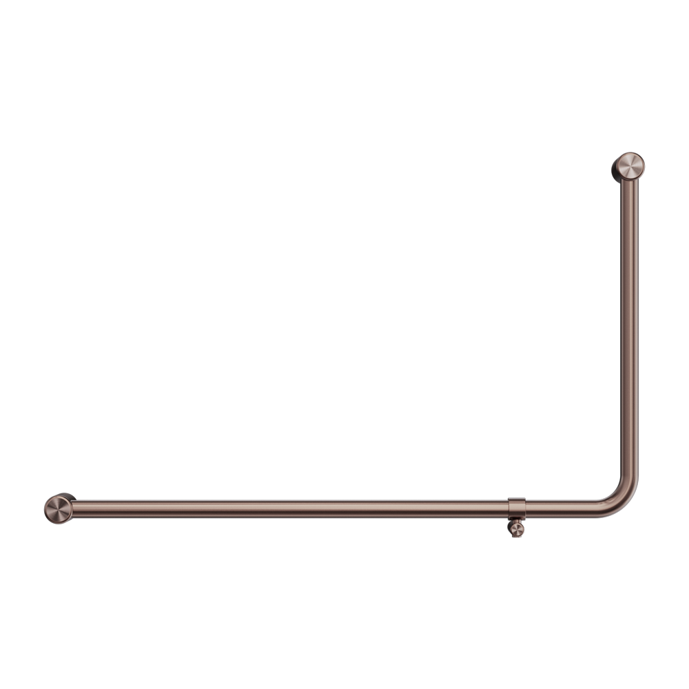 MECCA CARE 32MM DDA ACCESSIBLE TOILET 90 DEGREE BENT TUBE GRAB RAIL 600X1000MM BRUSHED BRONZE