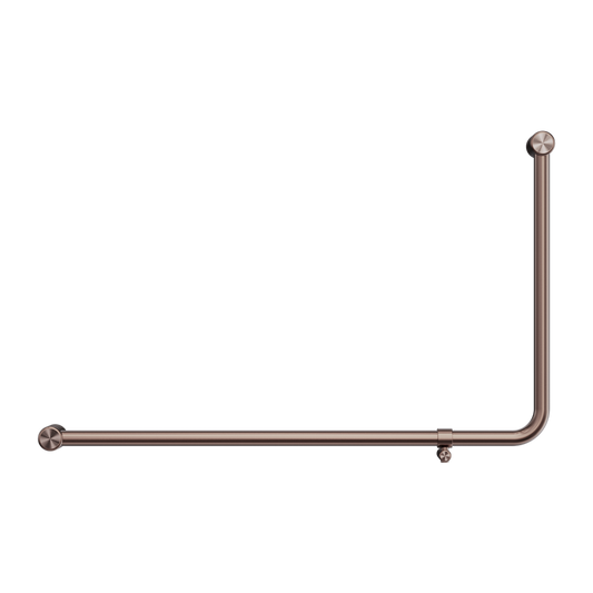 MECCA CARE 32MM DDA ACCESSIBLE TOILET 90 DEGREE BENT TUBE GRAB RAIL 600X1000MM BRUSHED BRONZE