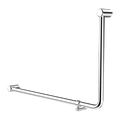 MECCA CARE 32MM DDA ACCESSIBLE TOILET 90 DEGREE BENT TUBE GRAB RAIL 600X1000MM CHROME