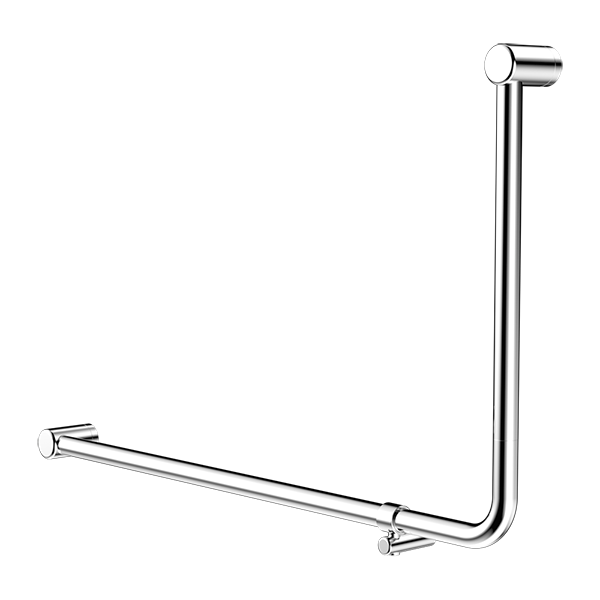 MECCA CARE 32MM DDA ACCESSIBLE TOILET 90 DEGREE BENT TUBE GRAB RAIL 600X1000MM CHROME