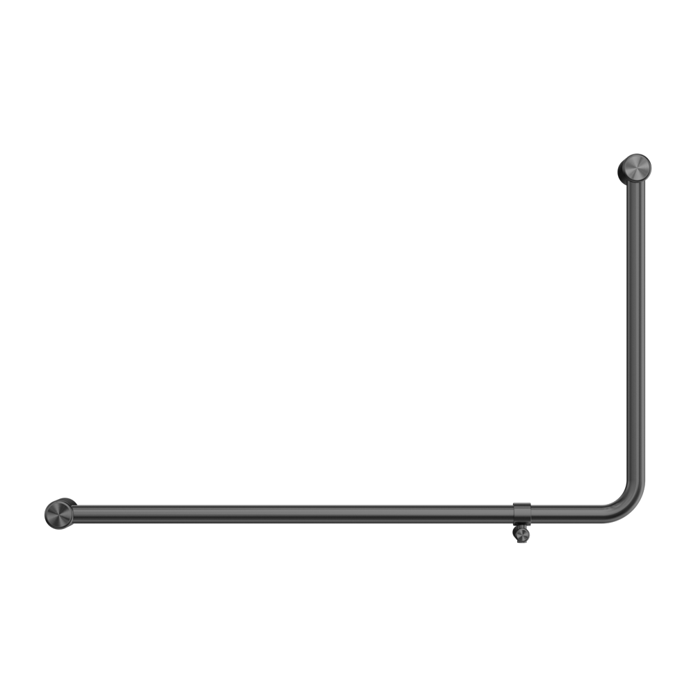 MECCA CARE 32MM DDA ACCESSIBLE TOILET 90 DEGREE BENT TUBE GRAB RAIL 600X1000MM GUN METAL