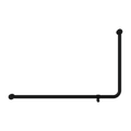 MECCA CARE 32MM DDA ACCESSIBLE TOILET 90 DEGREE BENT TUBE GRAB RAIL 600X1000MM MATTE BLACK