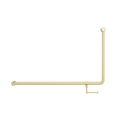 MECCA CARE 32MM DDA ACCESSIBLE TOILET 90 DEGREE BENT TUBE GRAB RAIL 600X1000MM WITH TOILET ROLL HOLDER BRUSHED GOLD