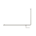 MECCA CARE 32MM DDA ACCESSIBLE TOILET 90 DEGREE BENT TUBE GRAB RAIL 600X1000MM WITH TOILET ROLL HOLDER BRUSHED NICKEL