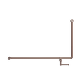 MECCA CARE 32MM DDA ACCESSIBLE TOILET 90 DEGREE BENT TUBE GRAB RAIL 600X1000MM WITH TOILET ROLL HOLDER BRUSHED BRONZE