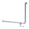 MECCA CARE 32MM DDA ACCESSIBLE TOILET 90 DEGREE BENT TUBE GRAB RAIL 600X1000MM WITH TOILET ROLL HOLDER CHROME