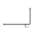 MECCA CARE 32MM DDA ACCESSIBLE TOILET 90 DEGREE BENT TUBE GRAB RAIL 600X1000MM WITH TOILET ROLL HOLDER GUN METAL