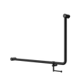 MECCA CARE 32MM DDA ACCESSIBLE TOILET 90 DEGREE BENT TUBE GRAB RAIL 600X1000MM WITH TOILET ROLL HOLDER MATTE BLACK