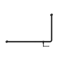 MECCA CARE 32MM DDA ACCESSIBLE TOILET 90 DEGREE BENT TUBE GRAB RAIL 600X1000MM WITH TOILET ROLL HOLDER MATTE BLACK