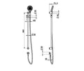 MECCA CARE 25MM GRAB RAIL AND ADJUSTABLE SHOWER RAIL SET 900MM GUN METAL