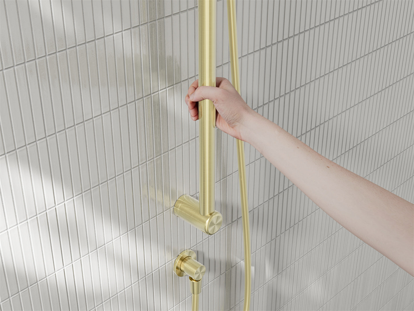 MECCA CARE 25MM GRAB RAIL AND ADJUSTABLE SHOWER RAIL SET 900MM BRUSHED GOLD