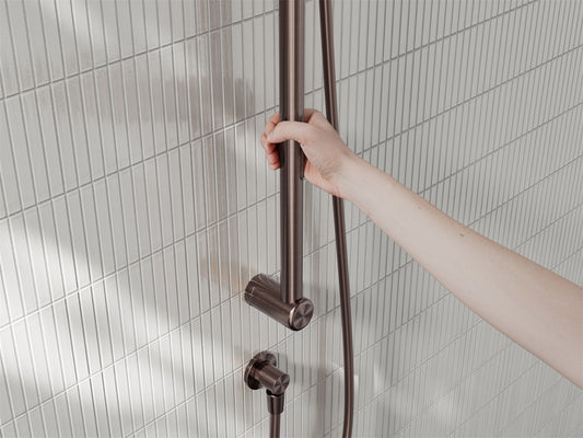 MECCA CARE 25MM GRAB RAIL AND ADJUSTABLE SHOWER RAIL SET 900MM BRUSHED BRONZE