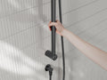 MECCA CARE 25MM GRAB RAIL AND ADJUSTABLE SHOWER RAIL SET 900MM GUN METAL
