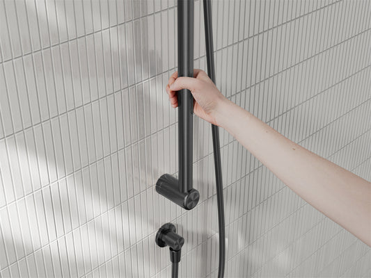 MECCA CARE 25MM GRAB RAIL AND ADJUSTABLE SHOWER RAIL SET 900MM GUN METAL