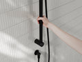 MECCA CARE 25MM GRAB RAIL AND ADJUSTABLE SHOWER RAIL SET 900MM MATTE BLACK