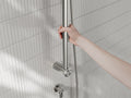MECCA CARE 32MM GRAB RAIL AND ADJUSTABLE SHOWER RAIL SET 900MM BRUSHED NICKEL