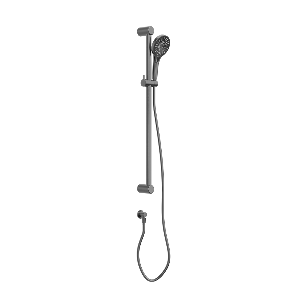 MECCA CARE 32MM GRAB RAIL AND ADJUSTABLE SHOWER RAIL SET 900MM GUN METAL