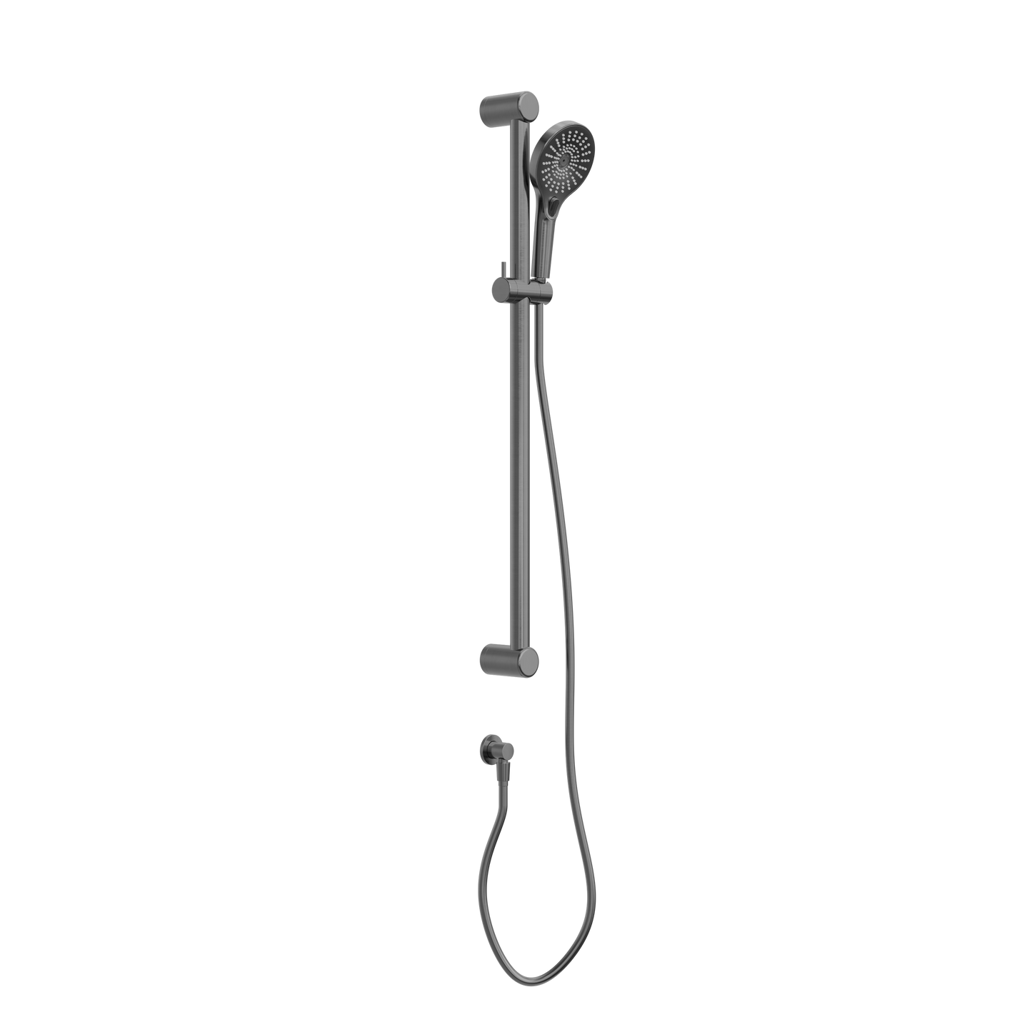 MECCA CARE 32MM GRAB RAIL AND ADJUSTABLE SHOWER RAIL SET 900MM GUN METAL