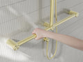 MECCA CARE 32MM T BAR GRAB RAIL AND ADJUSTABLE SHOWER SET 1100X750MM BRUSHED GOLD
