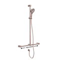 MECCA CARE 32MM T BAR GRAB RAIL AND ADJUSTABLE SHOWER SET 1100X750MM BRUSHED BRONZE
