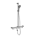 MECCA CARE 32MM T BAR GRAB RAIL AND ADJUSTABLE SHOWER SET 1100X750MM GUN METAL