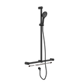 MECCA CARE 32MM T BAR GRAB RAIL AND ADJUSTABLE SHOWER SET 1100X750MM MATTE BLACK
