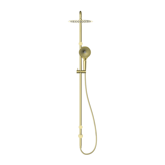 MECCA CARE 25MM GRAB RAIL 900MM TWIN SHOWER SET BRUSHED GOLD